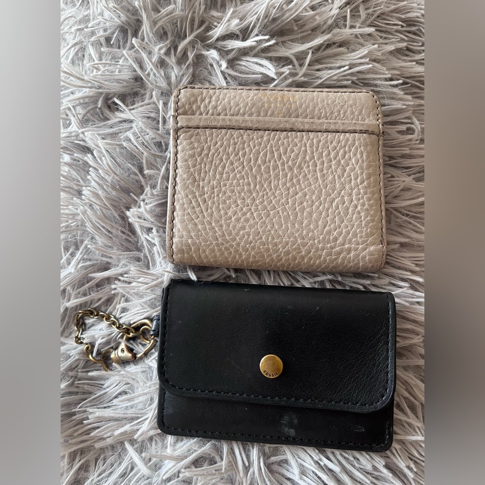 Fossil Black and Cream Key Card Holders Accessories